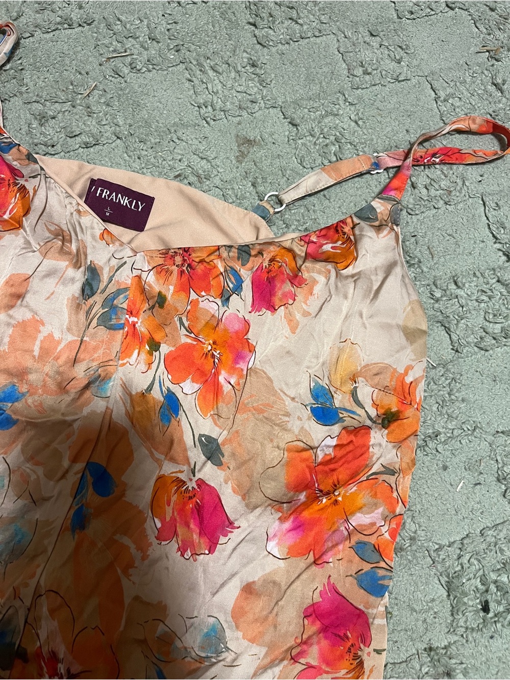 Frankly Floral Satin Slip Dress - Peach & Orange Floral